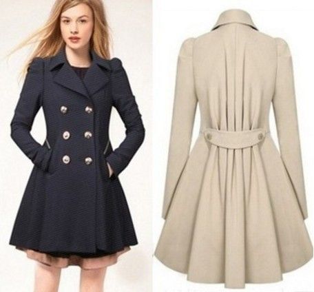Compra Ropa De Mujer De Moda Gabardinas Chaquetas De Mujer De Parka Elegante  Abrigo De Viento Con Botón Doble Chaqueta De Invierno De Manga Larga De  Color Azul Marino Barato | Entrega