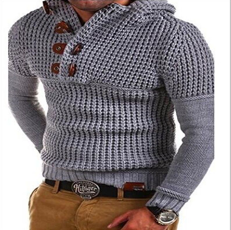 hooded knit sweater mens