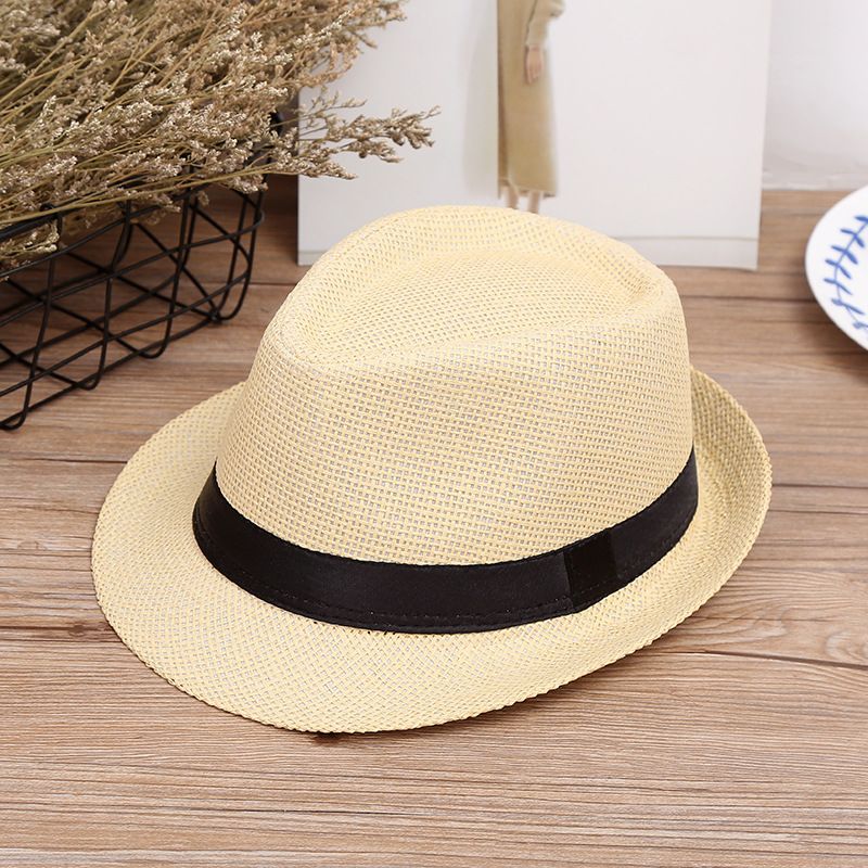 CGXBZA Cappello di Paglia Uomo Panama Cappellino Estivo Stile Cappello da Sole Beach Holiday Maschile Cappelli E Berretti Maschili 