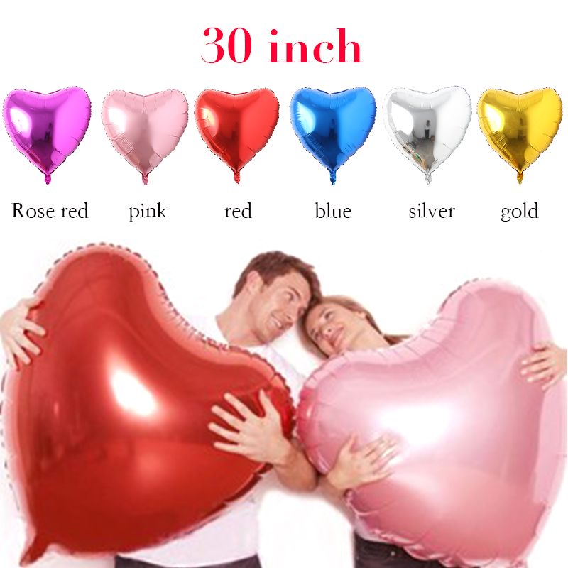 5 X 32" Colorful Heart Foil Balloon anniversaire mariage hélium fête ballons decor