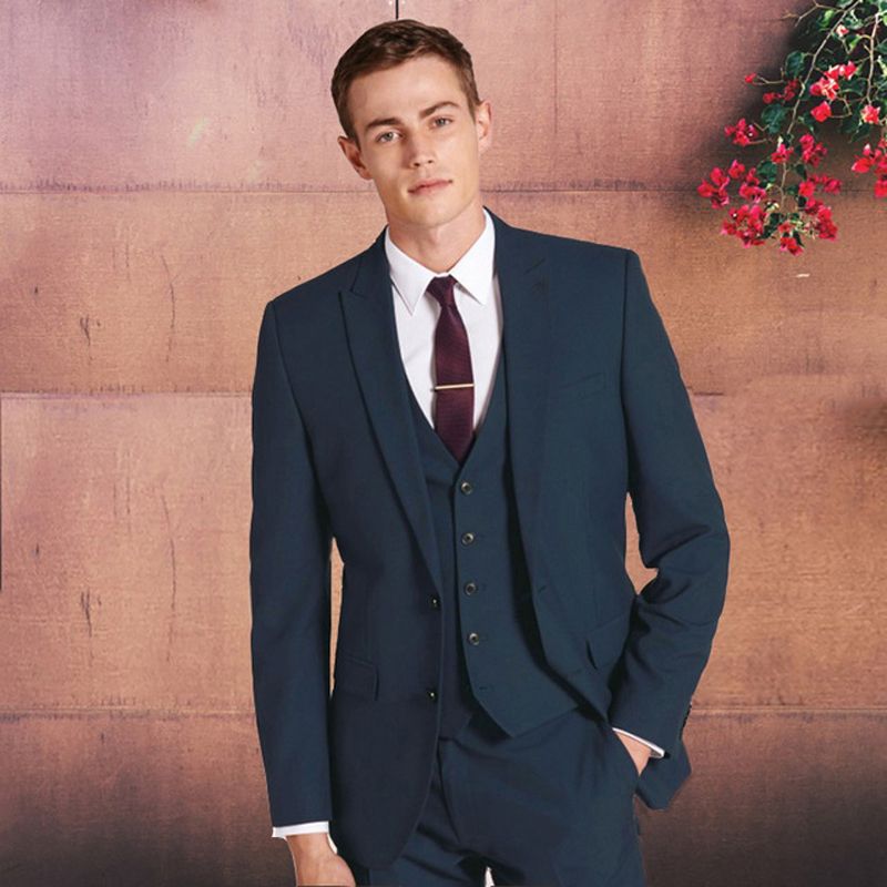 Abiti Da Uomo Blu Navy Abiti Da Sposo La Cerimonia Nuziale Vestibilità Slim  Terno 3 Pezzi Giacca + Pantaloni + Gilet Giacca Sportiva Costume Homme Da  99,34 € | DHgate Italy