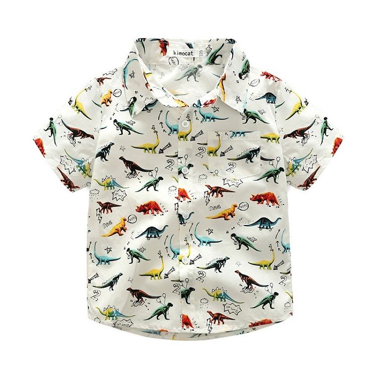 Camiseta de dinosaurio niños Ropa niños 2018 de verano Top de moda