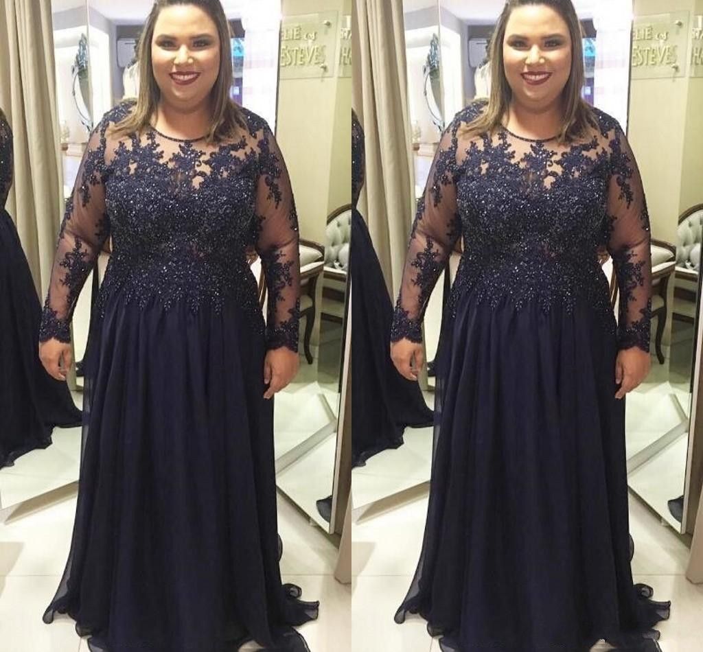 navy blue gown plus size