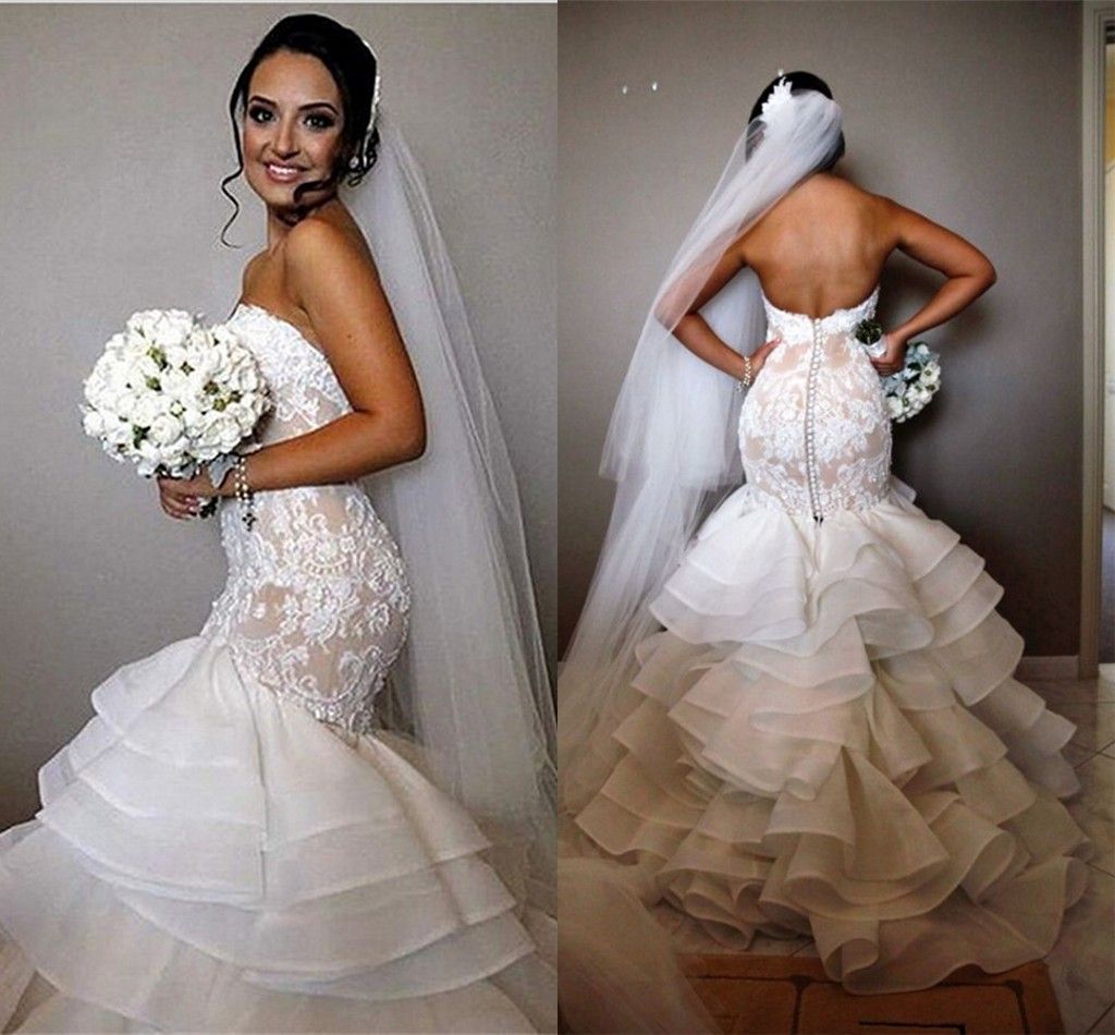 strapless open back wedding dresses