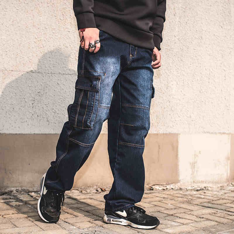 blue jeans cargo pants