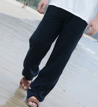 Compra Pantalones De Lino Para Hombres Verano Playa Solida Pantalones  Largos Casuales Pantalones De Ocio Holgados De Gran Tamaño Barato | Entrega  Rápida Y Calidad | Es.Dhgate