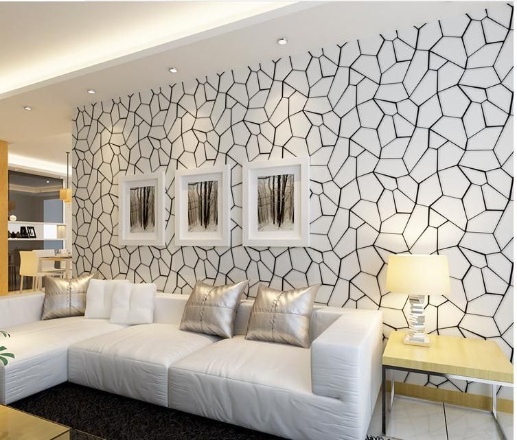 Black And White Geometric Non Woven Wallpaper Modern Living Room Bedroom Study Restaurant Video Wall Tv Background Wallpaper 3d Wide Wallpapers For