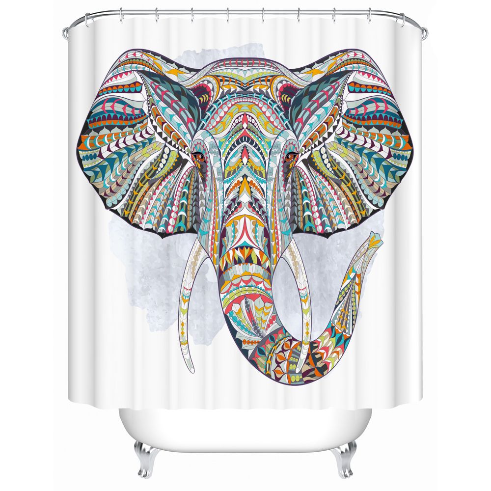 Art Elephant Print, Elephant Print Shower Curtain