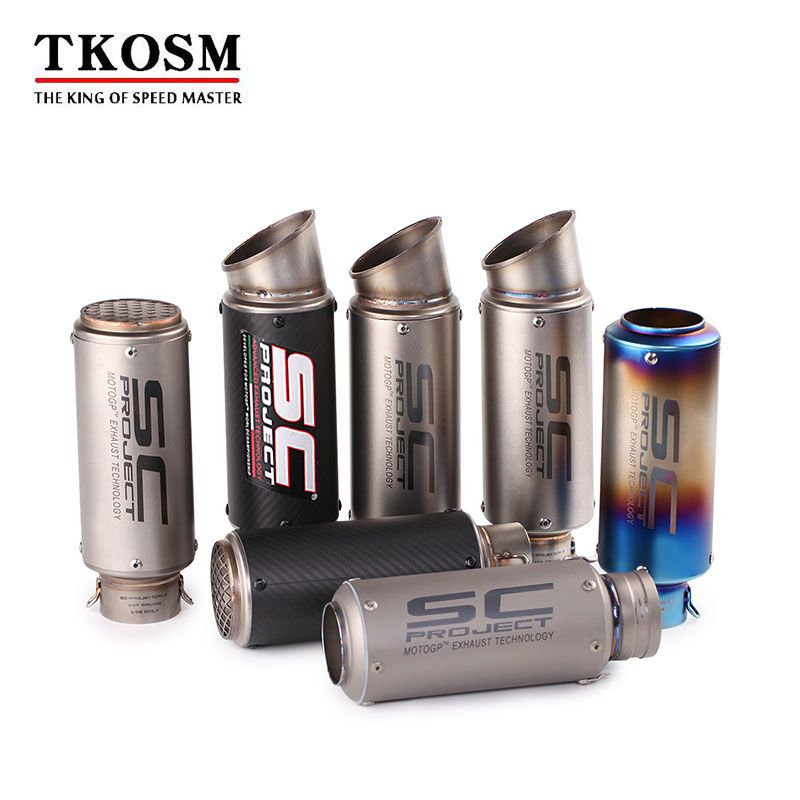 Acquistare TKOSM Universal Inlet 51mm 61mm Tubo Di Scarico Moto Marmitta SC  Fibra Di Carbonio Moto Laser GP Silenziatore Scarico Di Scarico DB Killer  Economico | Consegna Veloce E Qualità | DHgate Italy