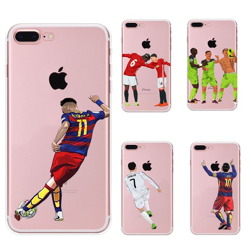 اولادك Coque Téléphone Messi Ronaldo Soccer Pour Iphone 11 Pro X XR XS ... coque iphone 8 7 Cristiano Ronaldo