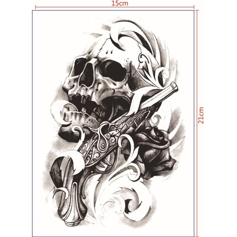 1pcsSexy Black Death Skull Shoulder 3D Tattoo Waterproof Temporary Tattoos Men Henna Fake Tattoo Sleeve Arm 1pcsSexy Black Death Skull Shoulder 3D Tattoo Waterproof Temporary Tattoos Men Henna Fake Tattoo Sleeve Arm