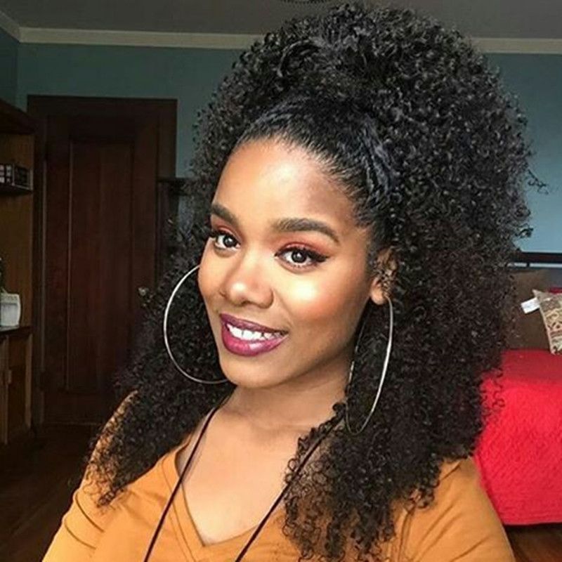 3b 3c Kinky Curly Ponytails Clip Ins Brazilian Virgin Hair