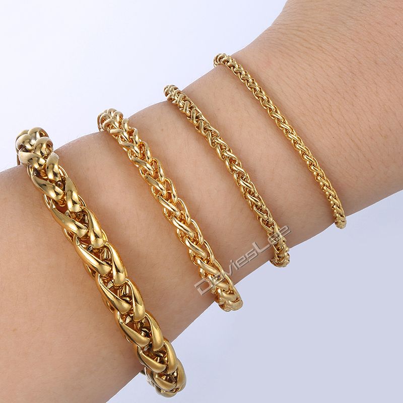 3/3.5/6/9.5mm Braided Wheat Bracelet 