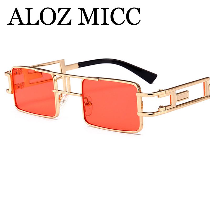 ALOZ MICC Steampunk Sonnenbrille Männer Frauen Legierung Rahmen Platz Sonnenbrille Designer Trendy Retro Weibliche Shades Brillen A453