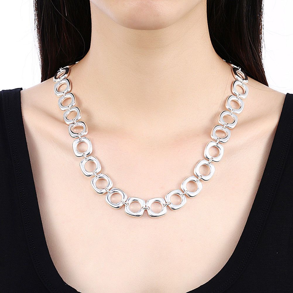 Fine 925 Sterling Silver Necklace 18Inch Shake Chain Link,2018 Fine Real 925 Silver Link Chain
