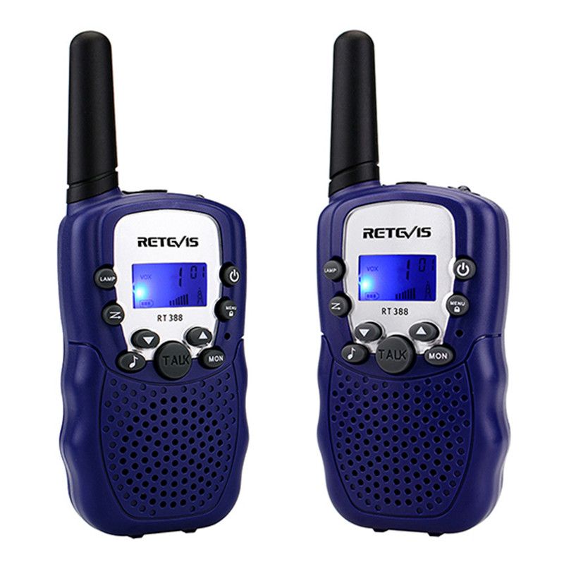 A Pair Retevis RT 388 Mini Walkie Talkie Kids Radio 0.5W 8/22CH LCD