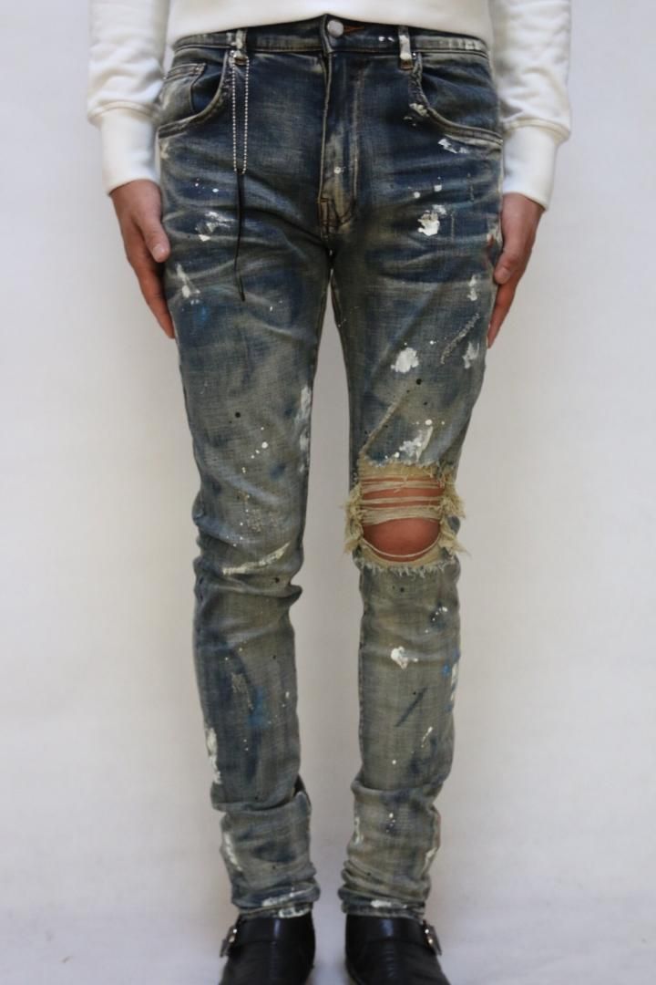 Men Skinny Distressed Broken Dirty 