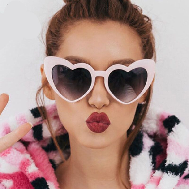 white love heart sunglasses