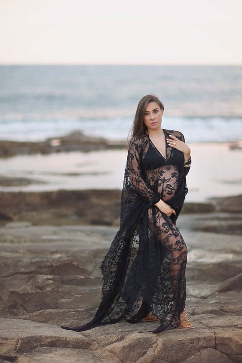 black maternity photoshoot dress