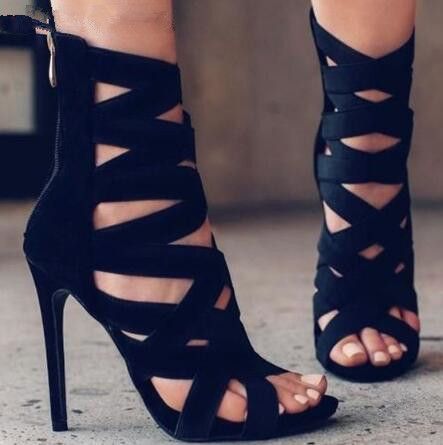 black suede gladiator sandals