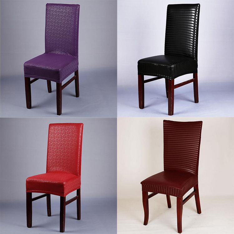 Faux PU Dining Chair Covers Slipcovers Wedding Banquet Seat Cover Chair Cover