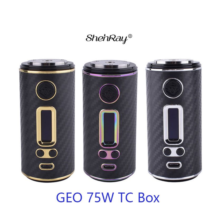 Shenray Geo 75w Box Mod Vape Geo75 Ecig Fit Battery With Tcr Vw Tc Mode For 510 Thread Rta Tank Atomizers