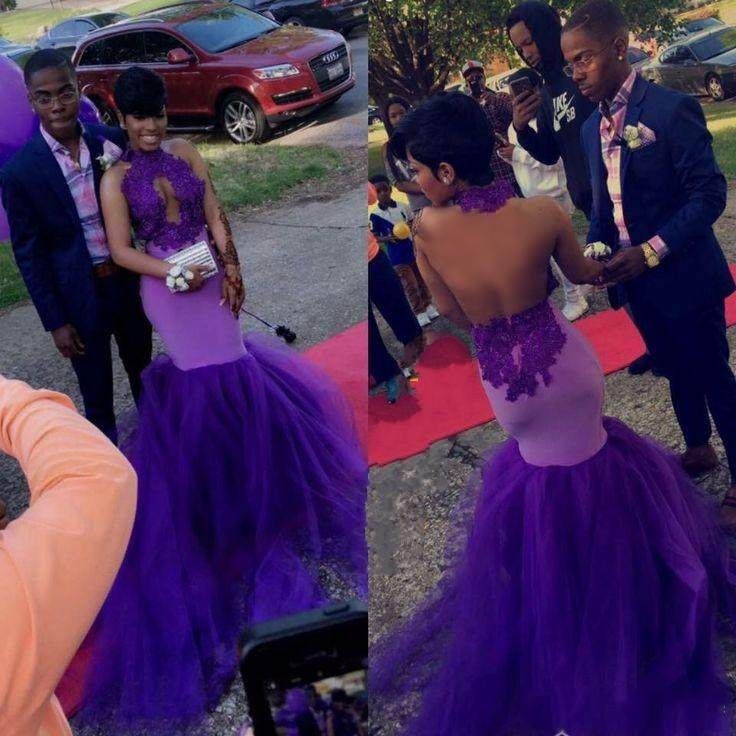 purple silver prom dresses