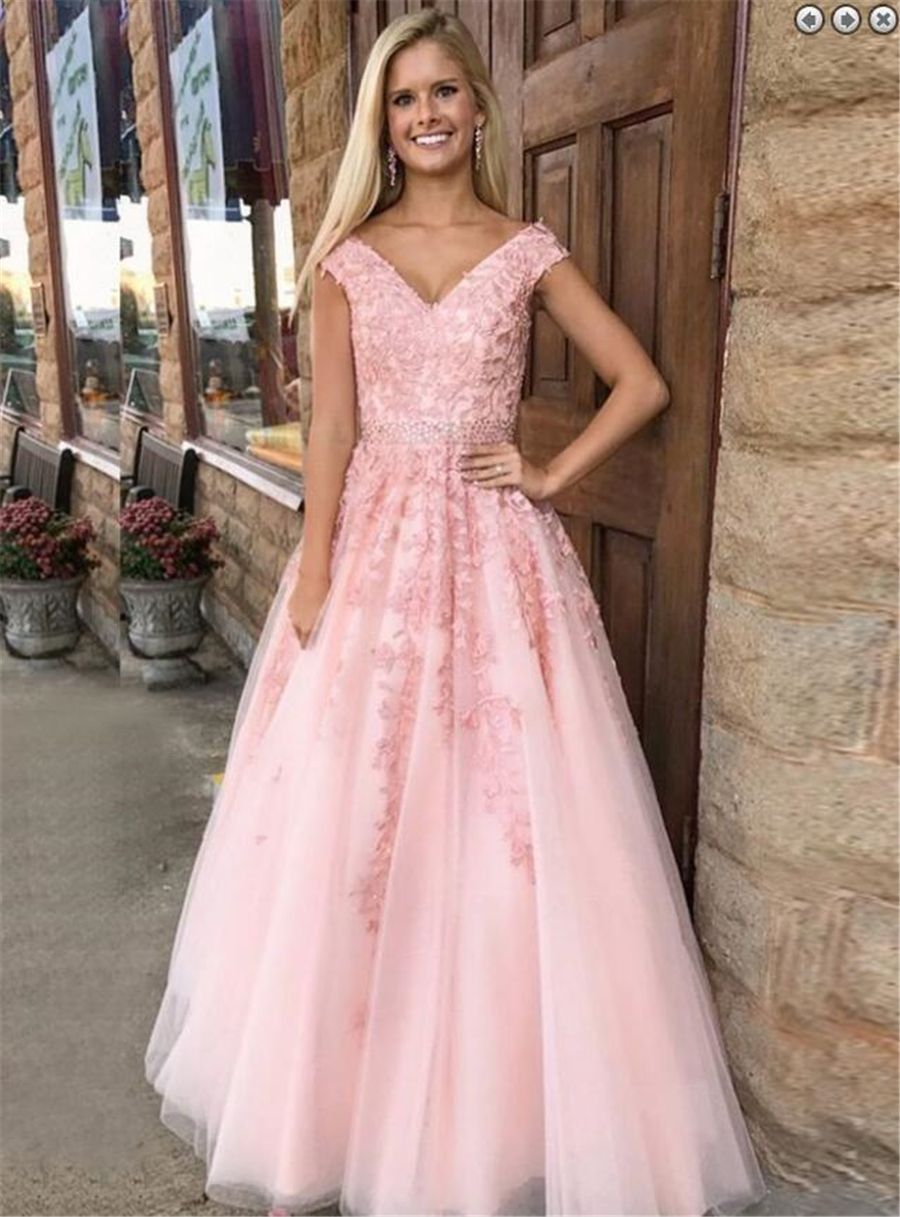 Großhandel Charmante Tüll Appliques Abendkleid Elegante Rosa Tüll Formelle Abendkleider Perlen Gürtel Lange Tüll Spitze Rosa Abendkleid Von Großhandel Charmante Tüll Appliques Abendkleid Elegante Rosa Tüll Formelle Abendkleider Perlen Gürtel Lange Tüll Spitze Rosa Abendkleid Von