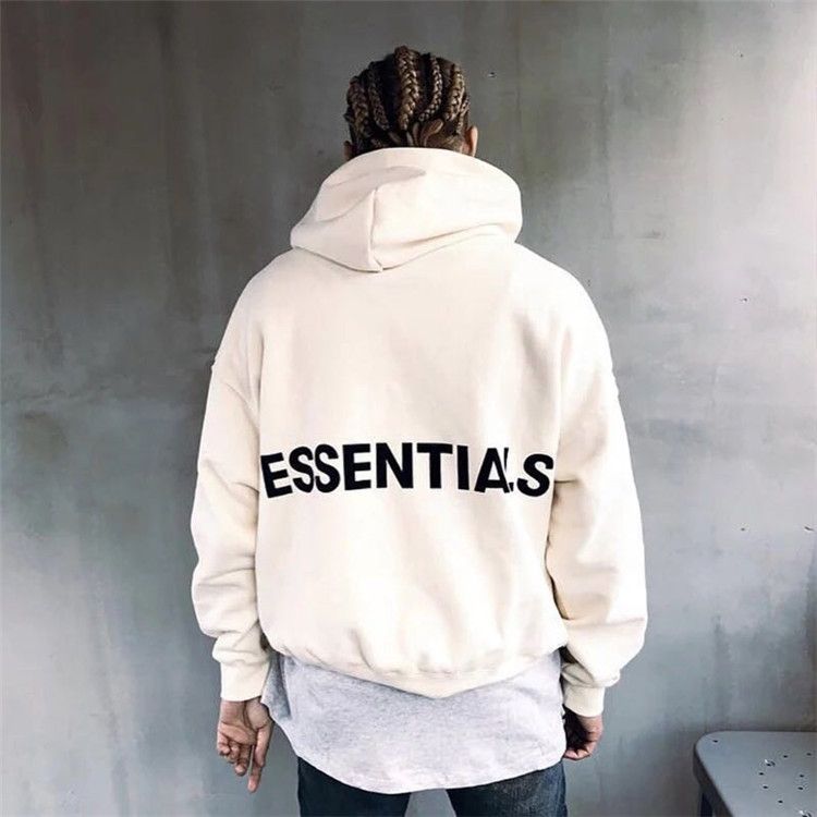 Acquista 18ss Fear Of God Justin Bieber FOG Essentials Pullover Oversize  Felpa Con Cappuccio Da Uomo Donna Nero Bianco Grigio Manica Lunga Hip Hop  Felpa Con Cappuccio US TAGLIA A 22,09 €