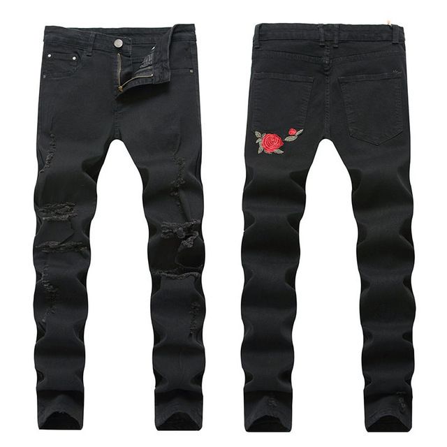 black ripped pants mens