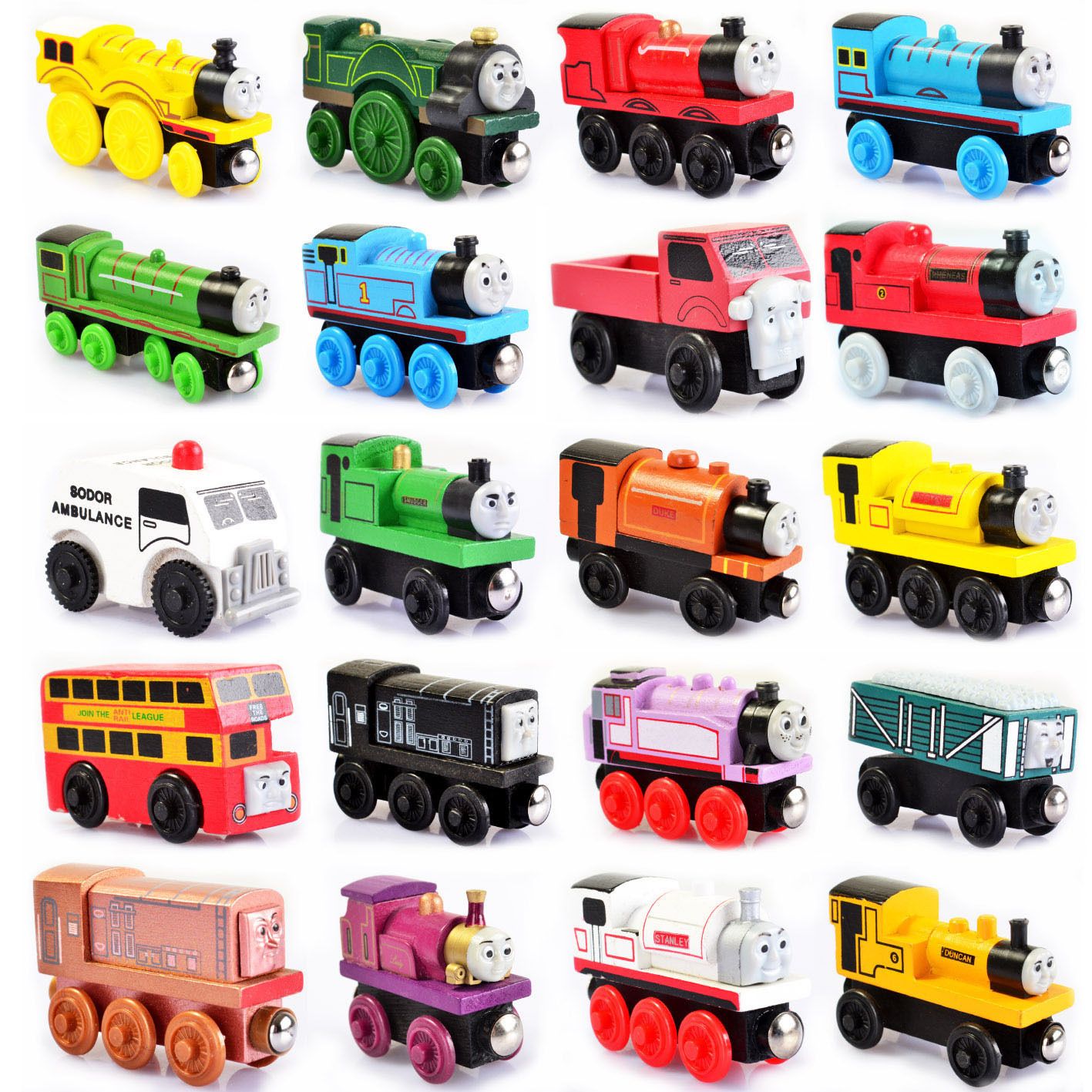 Wooden Small Trains magnetic Cartoon Toy 48 Styles opp bag Trains Friends  Trains&Car Toys Bus Best Christmas Thomas Diecast Model Kids Toys