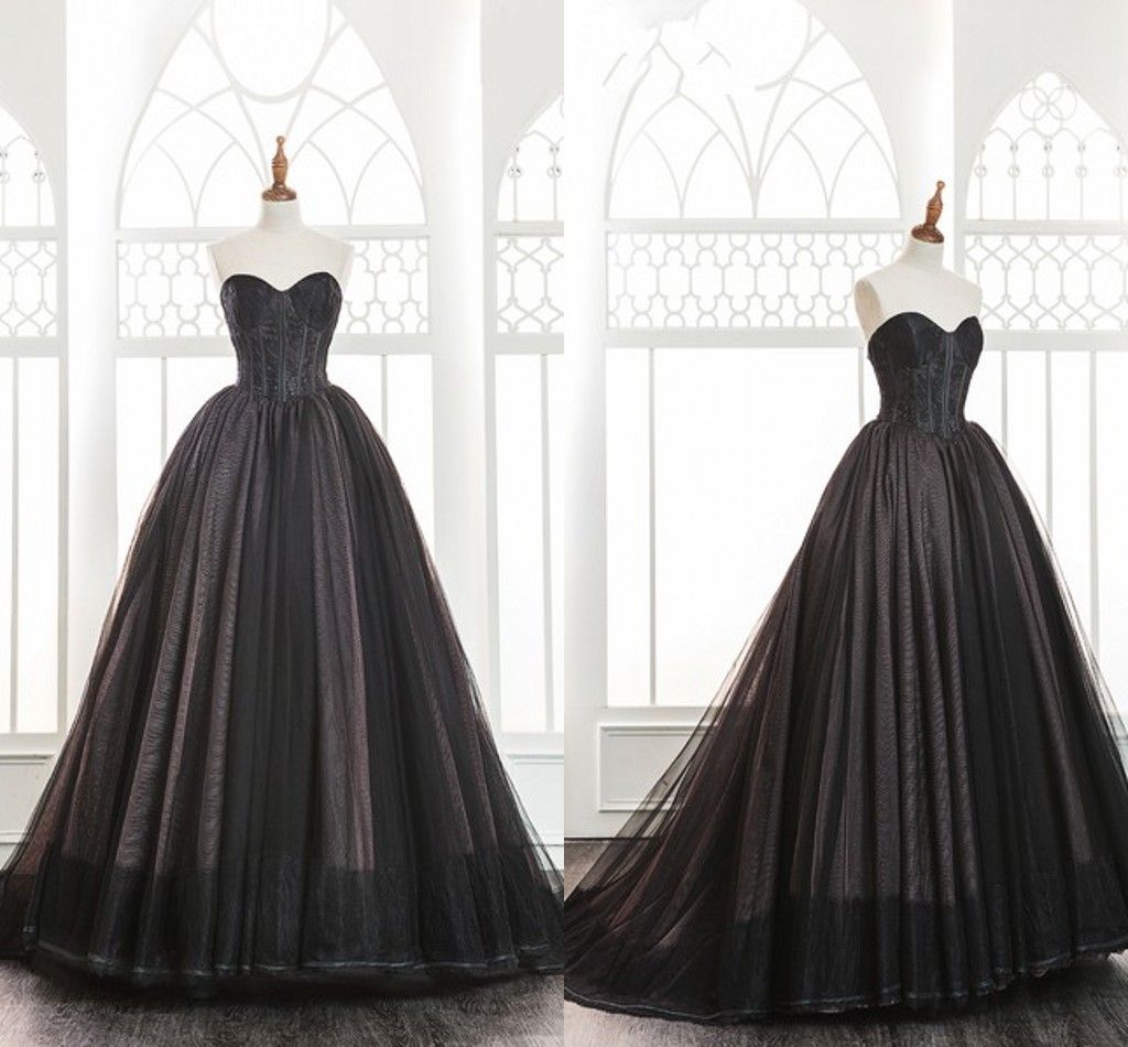simple black ball gown