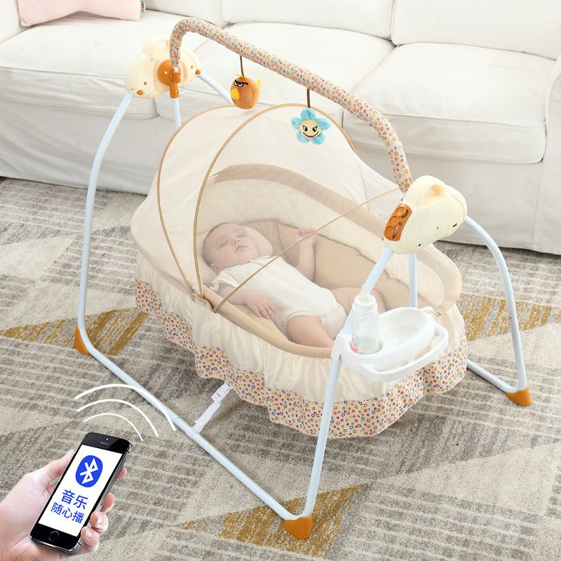 Auto Remoter Control Swing Rocking Sleeping Playing Basket Bed with Music Decdeal Electric Baby Portable Bassinet Cradle 3 Color