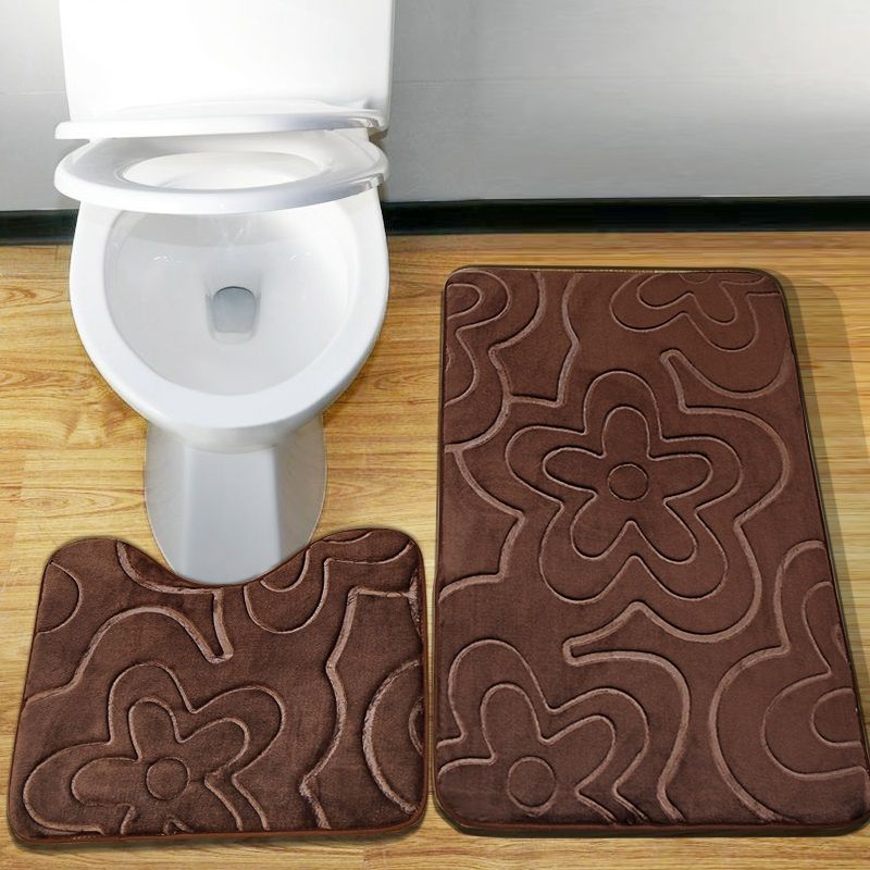 Bathroom Foam Rug Toilet Pattern Bath Non-slip Mat Floor Carpet Set Mattress New 