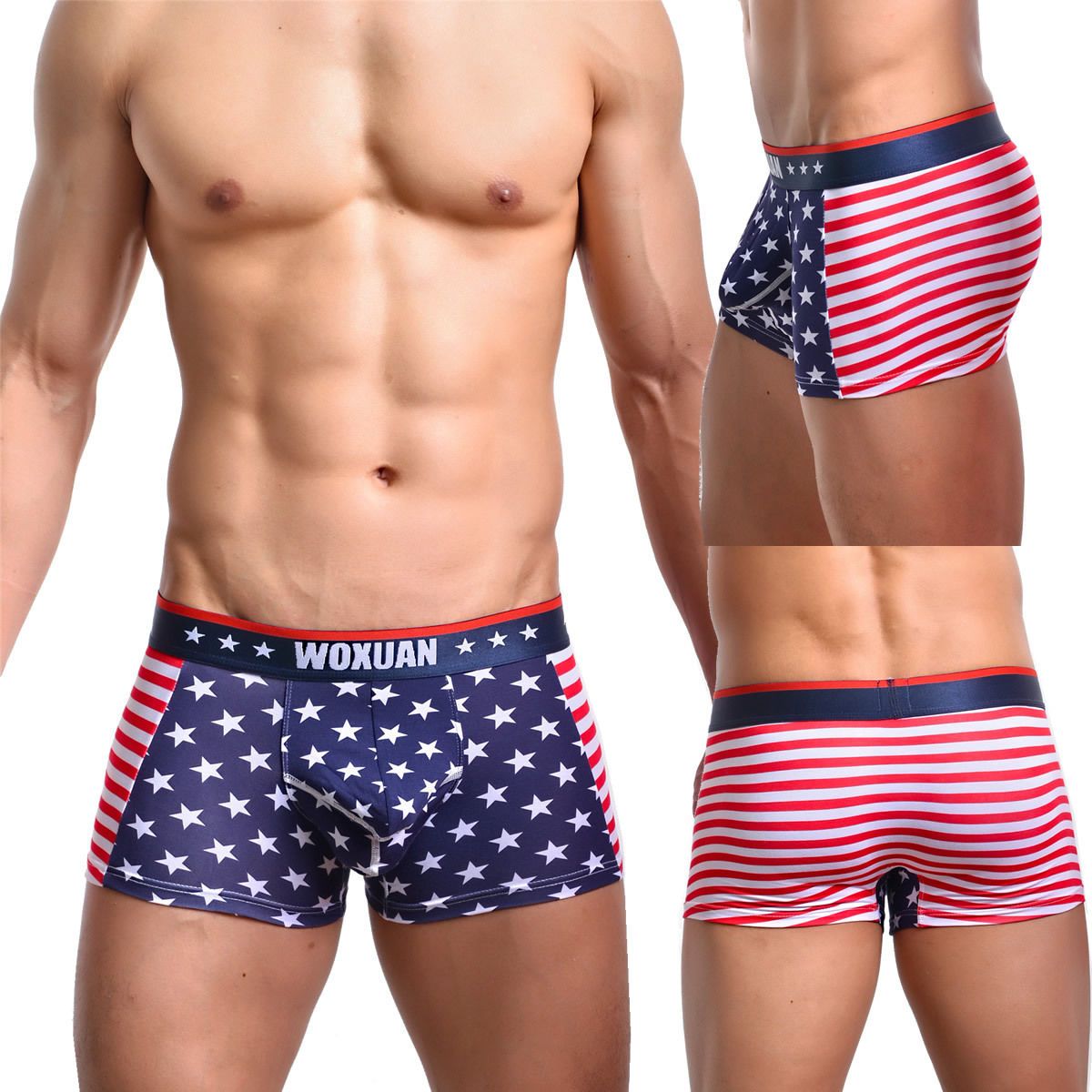 American and UK Flag Trunks for Men Boxer Briefs Mens Underwear