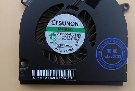 for Apple Macbook 13 inch ZB0506AUV1-6A 5V 1.7W notebook cooling fan genuine 