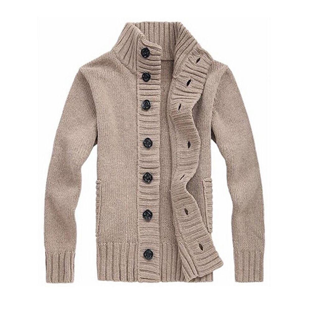 button up sweater men