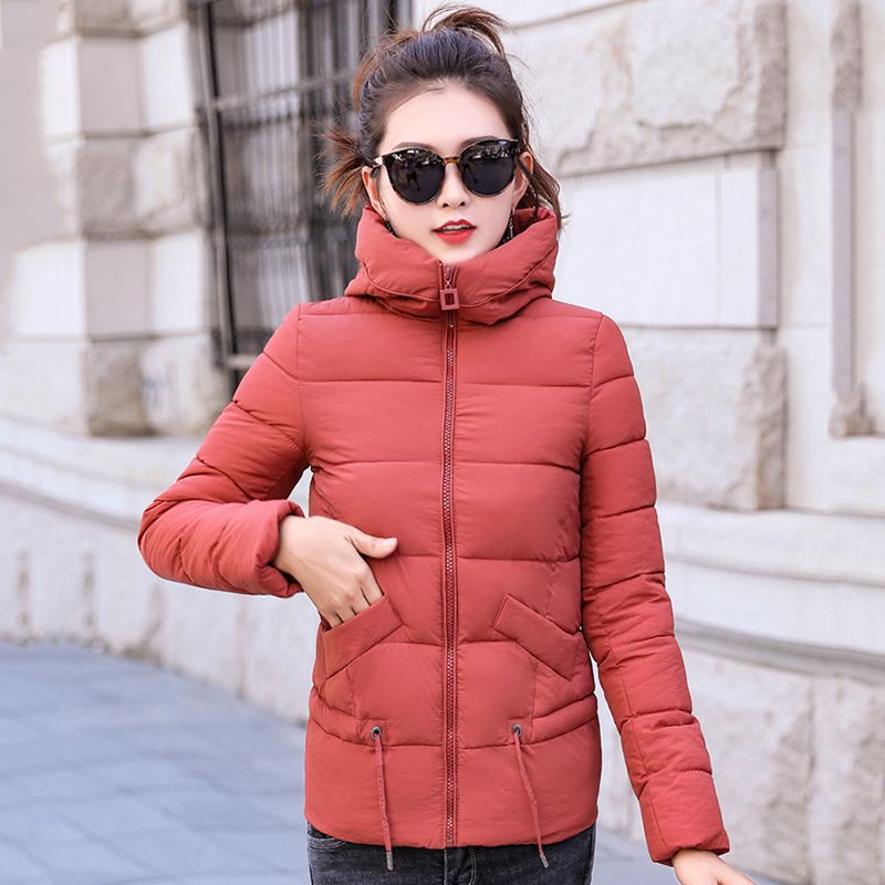 Womens Jackets Hooded Stand Collar 