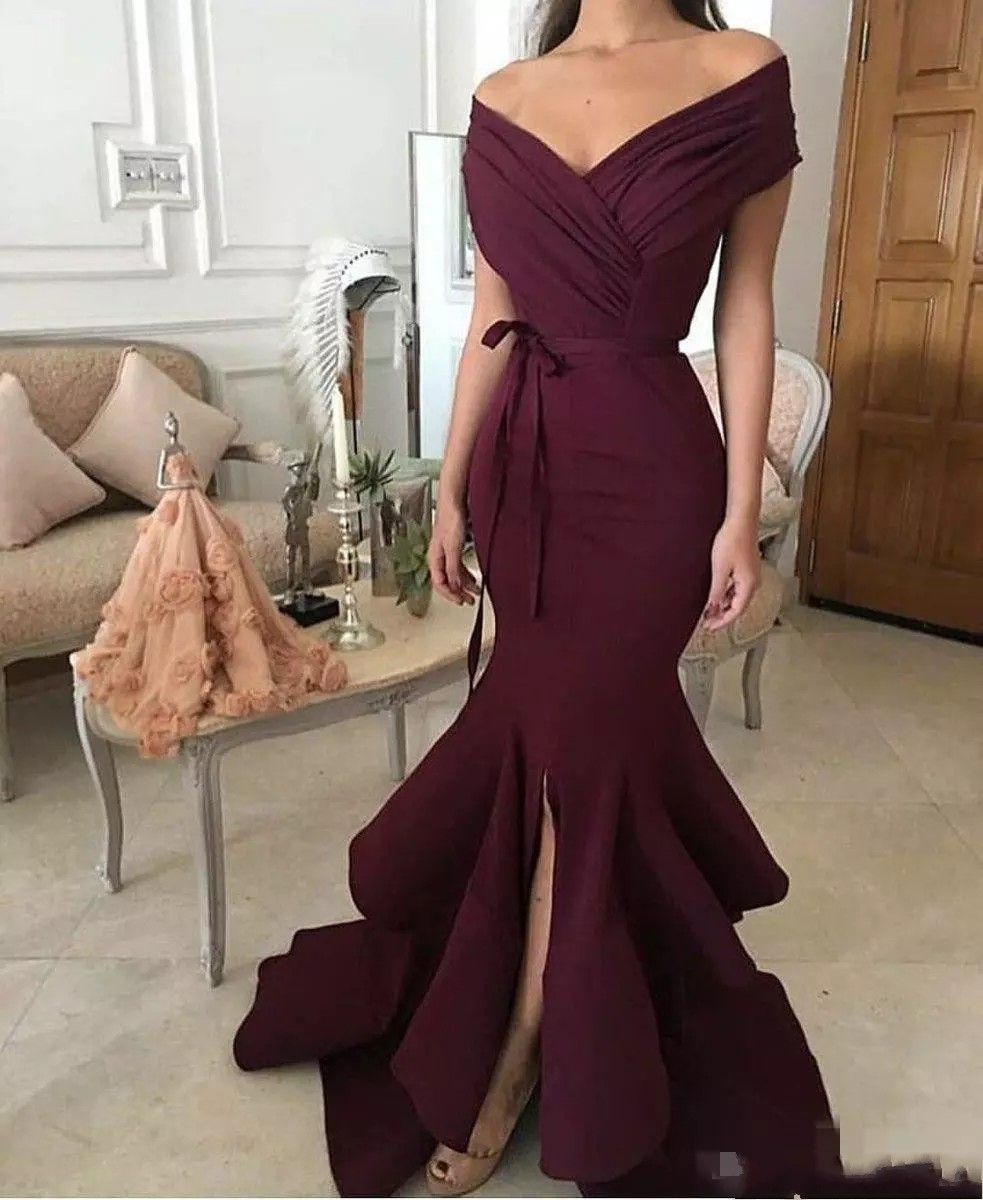 maroon elegant dress