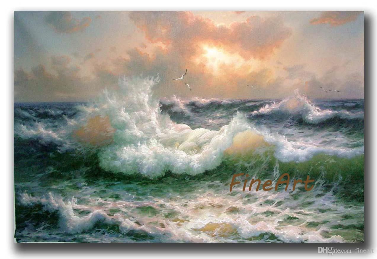 2020 Handmade Wall Art Ocean Wave Canvas Art Seascape Oil Painting Wall Hanging Decoration Home Unique Gift From Kfpainting 39 8 Dhgate Com
