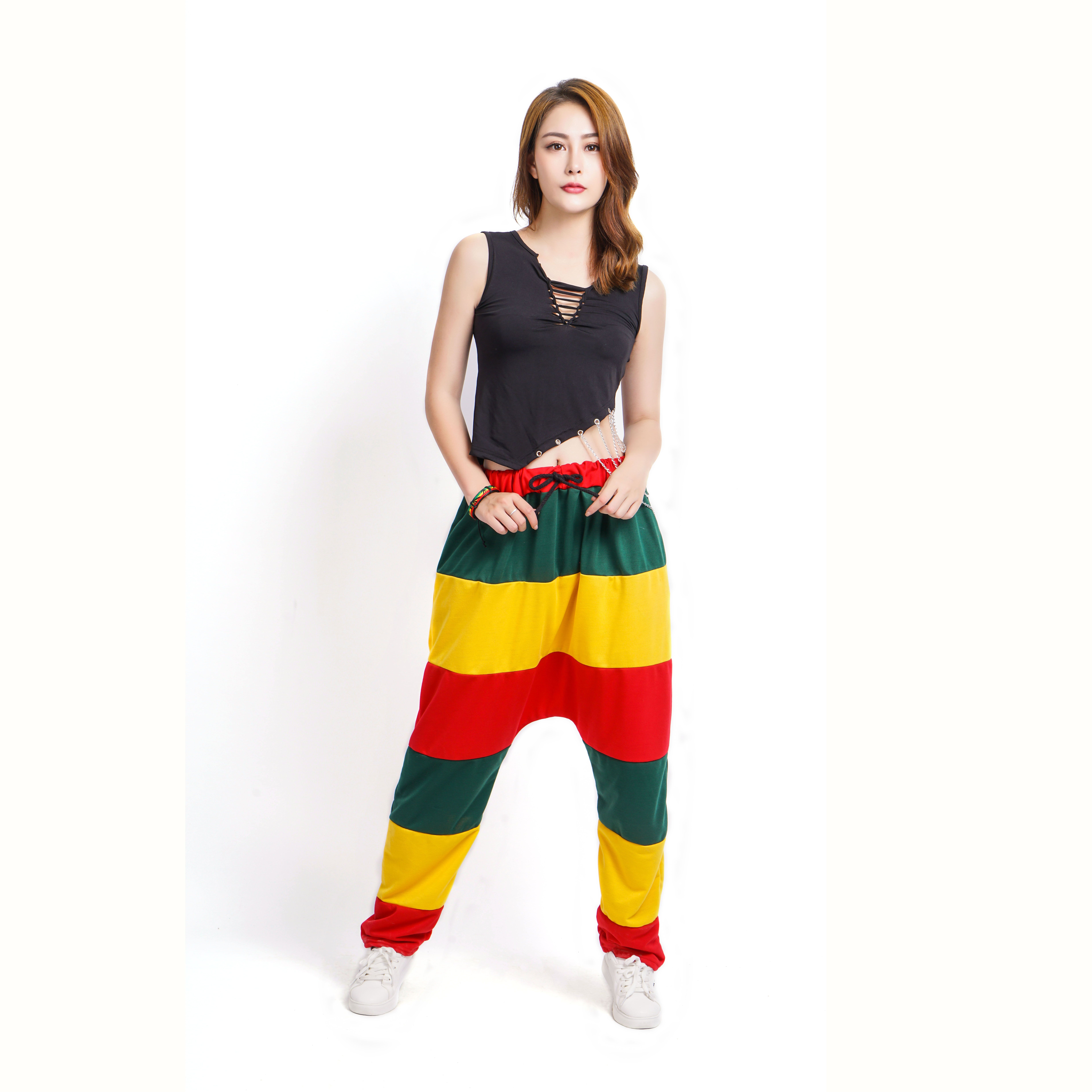 Adult kids Harem Hip Hop Dance Pants casual Sweatpants Costumes stripe trousers 