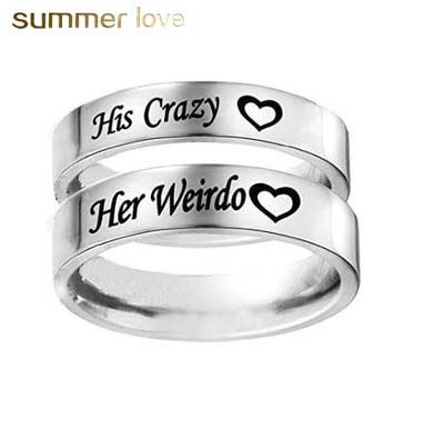 Anillo De Pareja De Acero De Titanio De Alta Calidad Él Y Su Anillo De Pareja De Acero De Titanio De Alta Calidad Él Y Su