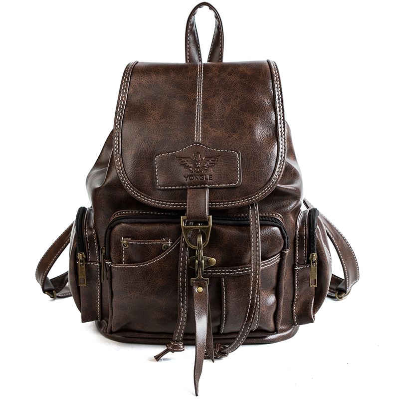 womens vintage leather backpack