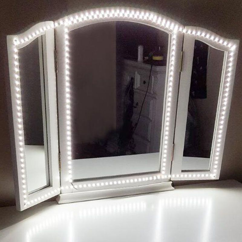 Led Vanity Mirror Lights Kit 4m Light Strip 240 Leds Soft Daylight White With Dimmer And Power Supply For Makeup Dressing Table Outdoor