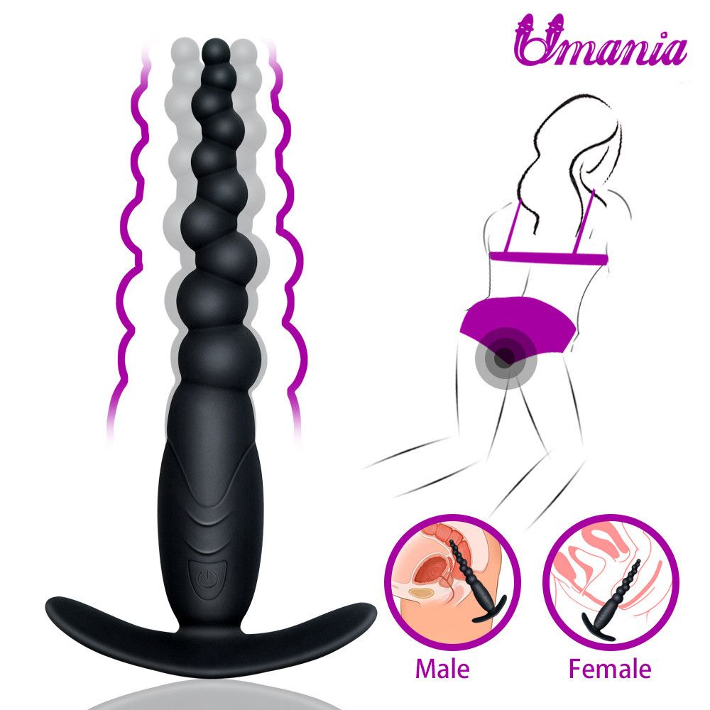 Vibrant Anal Plug Perles Plug Butt Étanche 9 Mode Silicone Vibrateur Anal prostate hommes anal jouets pour adultes sexe pour les femmes Y1890804