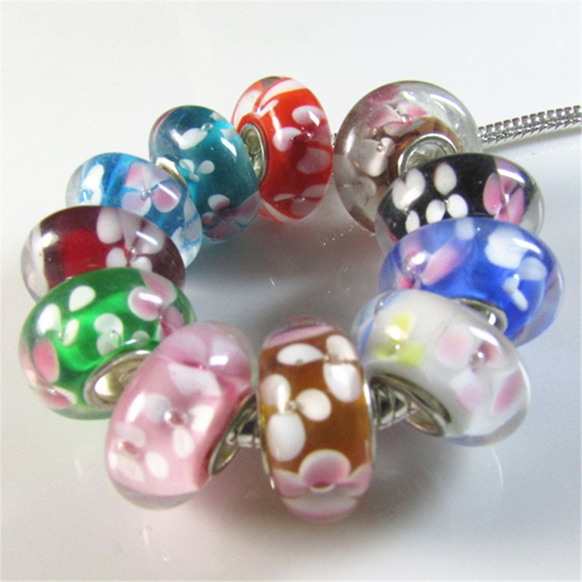 murano glass charm beads