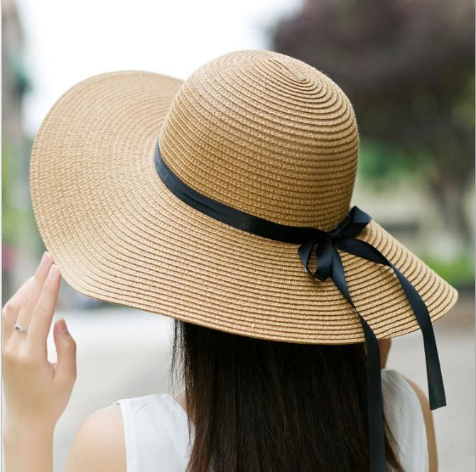 Damen Strohhut Strohhüte Hüte Sommer Schlapphut Sonnenhut Breite Krempe Faltbar Damen Strohhut Strohhüte Hüte Sommer Schlapphut Sonnenhut Breite Krempe Faltbar