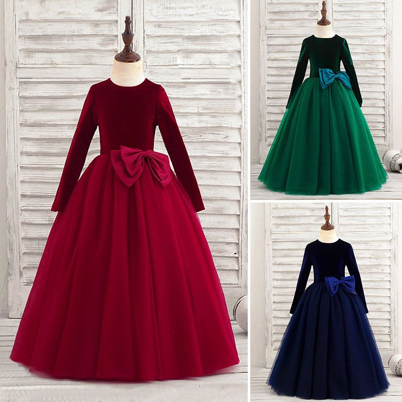 velvet flower girl dresses