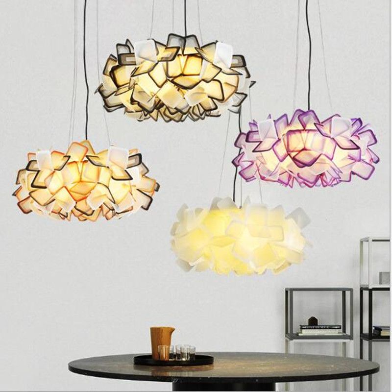 Nordic Designer Suspension Lamp Colorful Pp Acrylic Flower Led