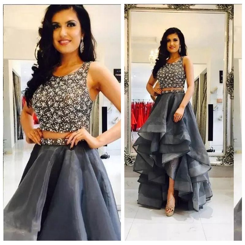 2 piece long prom dresses 2019